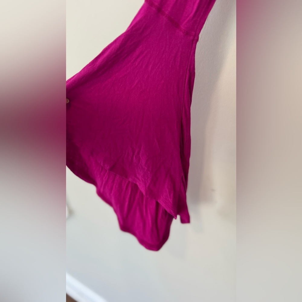 Free People We the Free What A Babe Top fuchsia ruched Top Size Small - Picture 6 of 9